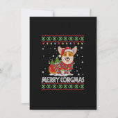 コーギー 犬 メリーコーグマス サンタ帽 犬 クリスマスパジャマ 招待状 (正面)