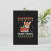 コーギー 犬 メリーコーグマス サンタ帽 犬 クリスマス パジャマ 招待状 (スタンド正面)