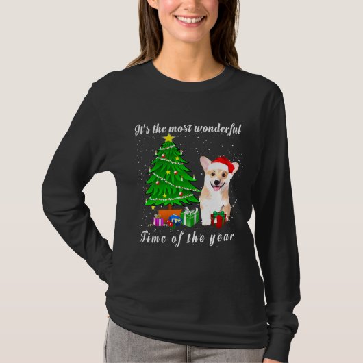 コーギー 犬 今年一番素敵な時期 Tシャツ (正面)