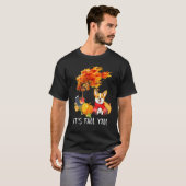 コーギー 秋 紅葉 ハロウィン Tシャツ (正面フル)