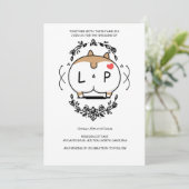 コーギー 結婚式 誕生日 招待状 イラスト (スタンド正面)