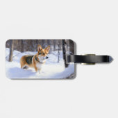 コーギー 雪を降らせて クリスマス ラゲッジタグ (裏面横)