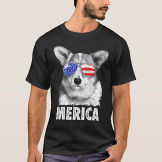コーギー 7月4日 メリカ メンズ レディース アメリカ アメリカ国旗 Tシャツ