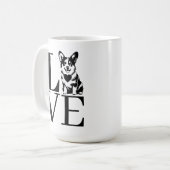 コーギーLOVE 愛をこめて コーギー愛好家 犬ママ ペットオーナー 遊び心あふれる コーヒーマグカップ (正面左)