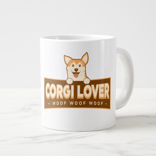 コーギーLOVER ジャンボコーヒーマグカップ (正面右)