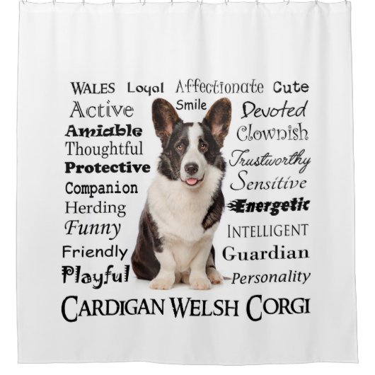 コーギ形質 シャワーカーテン (正面)