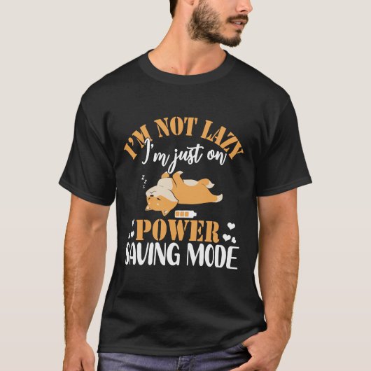 コーギ怠け者の眠おもしろい犬 Tシャツ (正面)