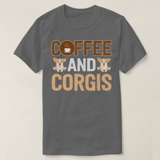 コーギ愛犬カフェインコーヒー用コーギアパレル Tシャツ (デザイン正面)