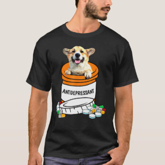 コーギ抗うつアンチうつ病かわいい犬 Tシャツ