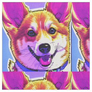 コーギ明るいはっきりした色 ファブリック