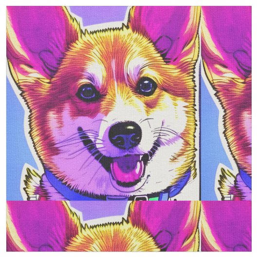 コーギ明るいはっきりした色 ファブリック (クローズアップ)