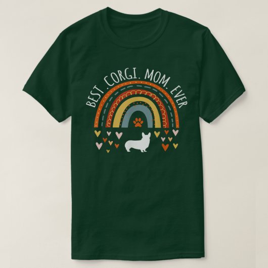 コーギ最高のーの愛者のための虹の贈り物 Tシャツ (デザイン正面)