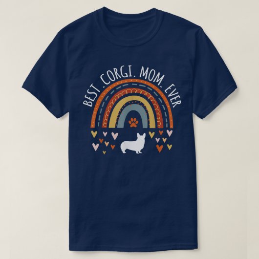 コーギ最高のーの愛者のための虹の贈り物 Tシャツ (デザイン正面)