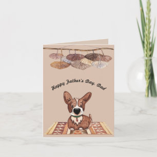 コーギ犬からの父の日札 カード