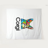 コーギ犬のオーナーペンブロークメンズウェルシュコーギーメンズ タペストリー (正面(横))