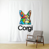 コーギ犬のオーナーペンブロークメンズウェルシュコーギーメンズ タペストリー (インサイチュ)