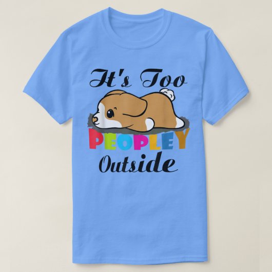 コーギ犬の外の人々が入るために眠っている Tシャツ (デザイン正面)