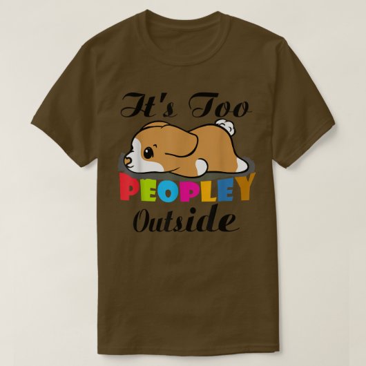 コーギ犬の外の人々が入るために眠っている Tシャツ (デザイン正面)