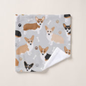 コーギ犬の足と骨バスタオルセット バスタオルセット (ウォッシュタオル)