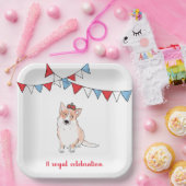 コーギ王室のスクエア紙プレート ペーパープレート (パーティー)