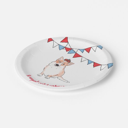 コーギ王室の丸紙プレート ペーパープレート (アングル)