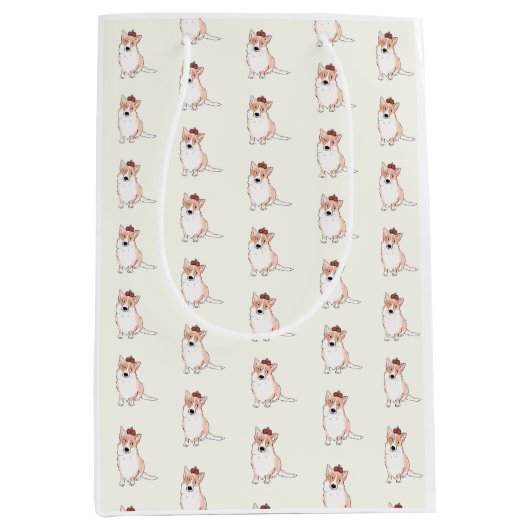 コーギ王室の抱き枕 ミディアムペーパーバッグ (正面)