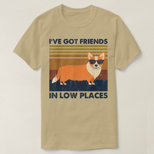 コーギ私はロープレ得イスのヴィンテージドッグの友人がいる Tシャツ (デザイン正面)