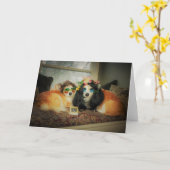 コーギ空白のカード カード (黄色い花)