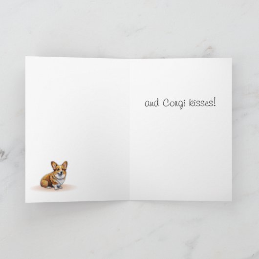 コーギ誕生日ウィッシュカード カード (内部)