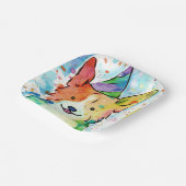 コーギ誕生日パーティー ペーパープレート (傾斜あり)