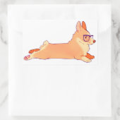 コーギ貼りステッカー 長方形シール (バッグ)