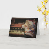 コーギ遊のオルガン誕生日グリーティングカード カード (黄色い花)