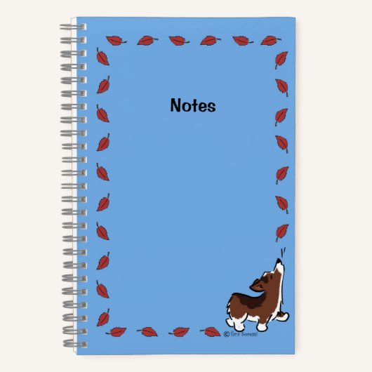 コーギ離れと – 青 – ノートブック (正面)