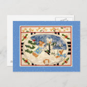 コーギ雪だるまはがき ポストカード (正面/裏面)