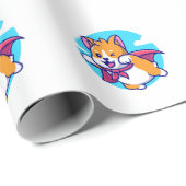 コーギ飛んでいるスカイケおもしろいープ ラッピングペーパー (ロールコーナー)