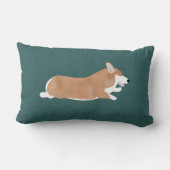 コーギ飛んでいる装飾用クッション ランバークッション (裏面)