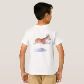 コーギ飛行絵画時間 Tシャツ (裏面フル)