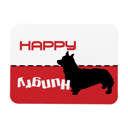 コーギ食べ物を与えドッグの食べ物を与え私はマグネットドッグが飢えている マグネット (横)