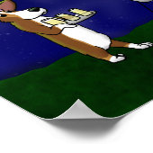 コーギ7月4日の花火ポスター ポスター (角)