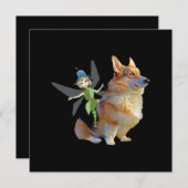 コーギ&フェアリー – ペおもしろいンブロークウェルシュコーギー 招待状 (正面/裏面)