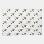 コーギ(黒毛三色) キッチンタオル (横)