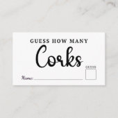 コークスのブライダルシャワーゲーム結婚数を推測する エンクロージャーカード (正面)