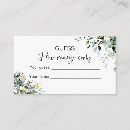 コークスの数をブライダルする エンクロージャーカード (正面)