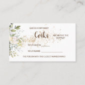 コークスハバルブライダルシャワーゲームカードの数 プレイスカード (正面)