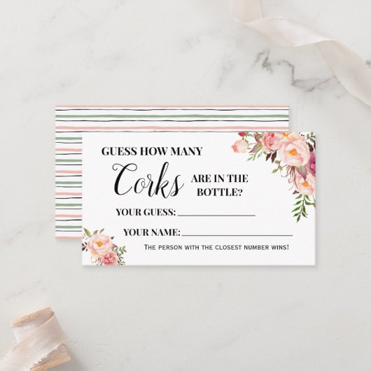 コークスブライダルシャワーゲームカード数 プレイスカード (正面/裏面インサイチュ)