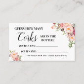 コークスブライダルシャワーゲームカード数 プレイスカード (正面)