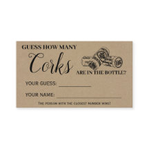 コークスブライダルシャワー素朴ゲームカード数