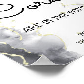 コークスブラック&金ゴールドバラブライダルシャワー記号 ポスター (角)