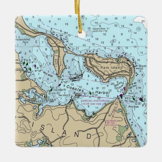 コークレスハーバークリ航海のスマス セラミックオーナメント (正面)