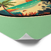 コーサムイアイランドタイランドトラベルアートバッジ ポスター (角)